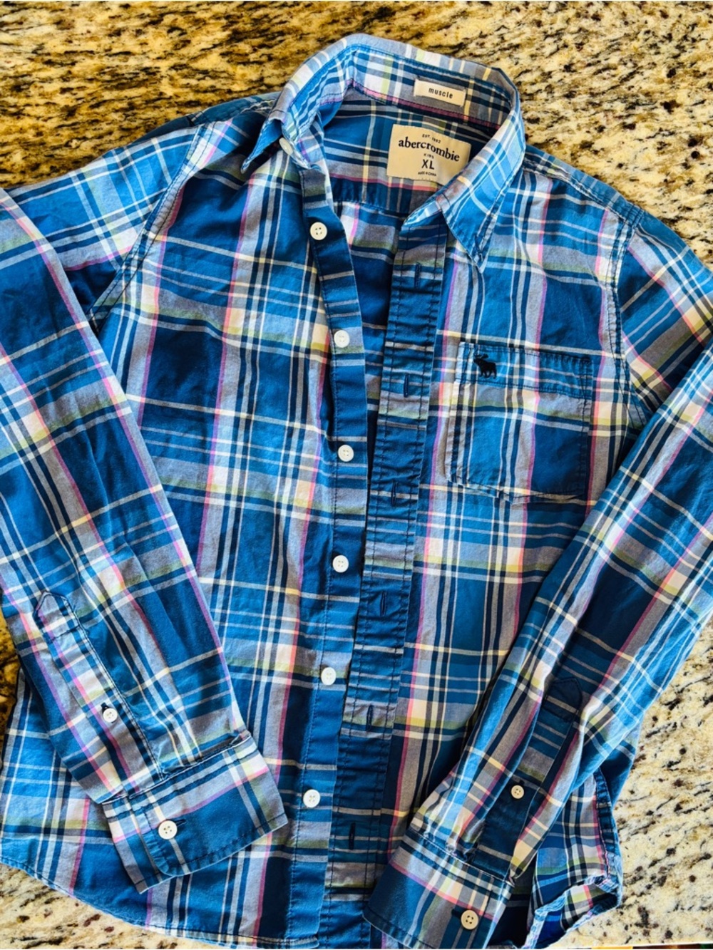 Abercrombie & Fitch Blue Plaid Button-Down Shirt - Kids